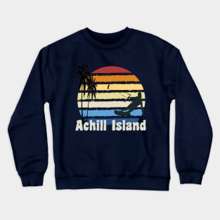 Achill Island Ireland Kitesurfing Kite surfer Beach Crewneck Sweatshirt